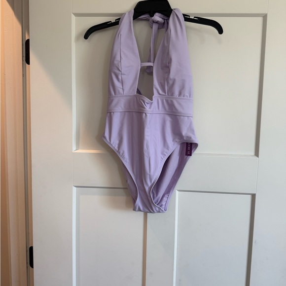 Adore Me Other - NWT Adore Me Purple Halter Strappy One Piece Swimsuit